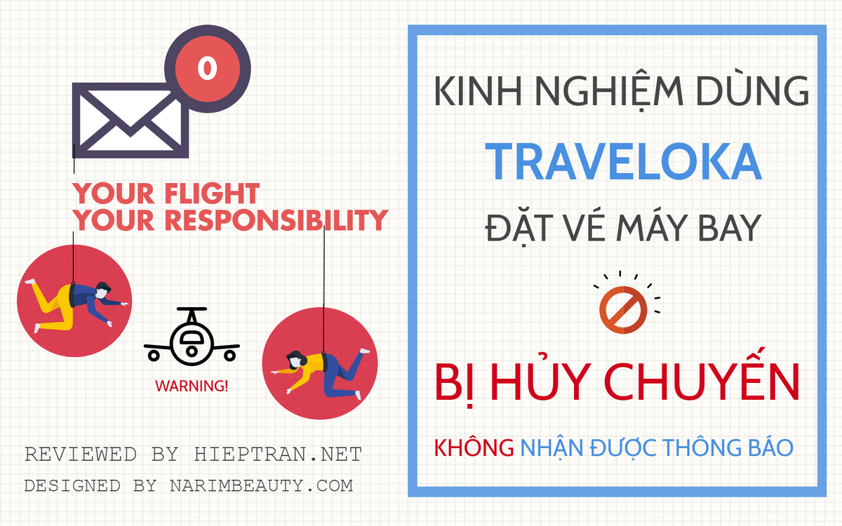 Kinh nghiệm dùng Traveloka đặt vé máy bay - Bị hủy chuyến không nhận được thông báo